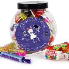 Personalised Purple Ronnie Female Graduation 250g Sweet Jar